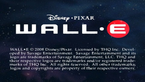 Wall-E title screen for PSP
